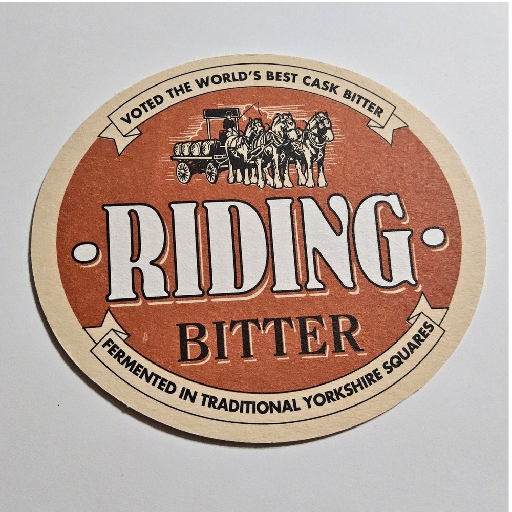 Riding Bitter Beer Coaster Yorkshire‎ Squares Cask Bitter Collectible Pub Bar